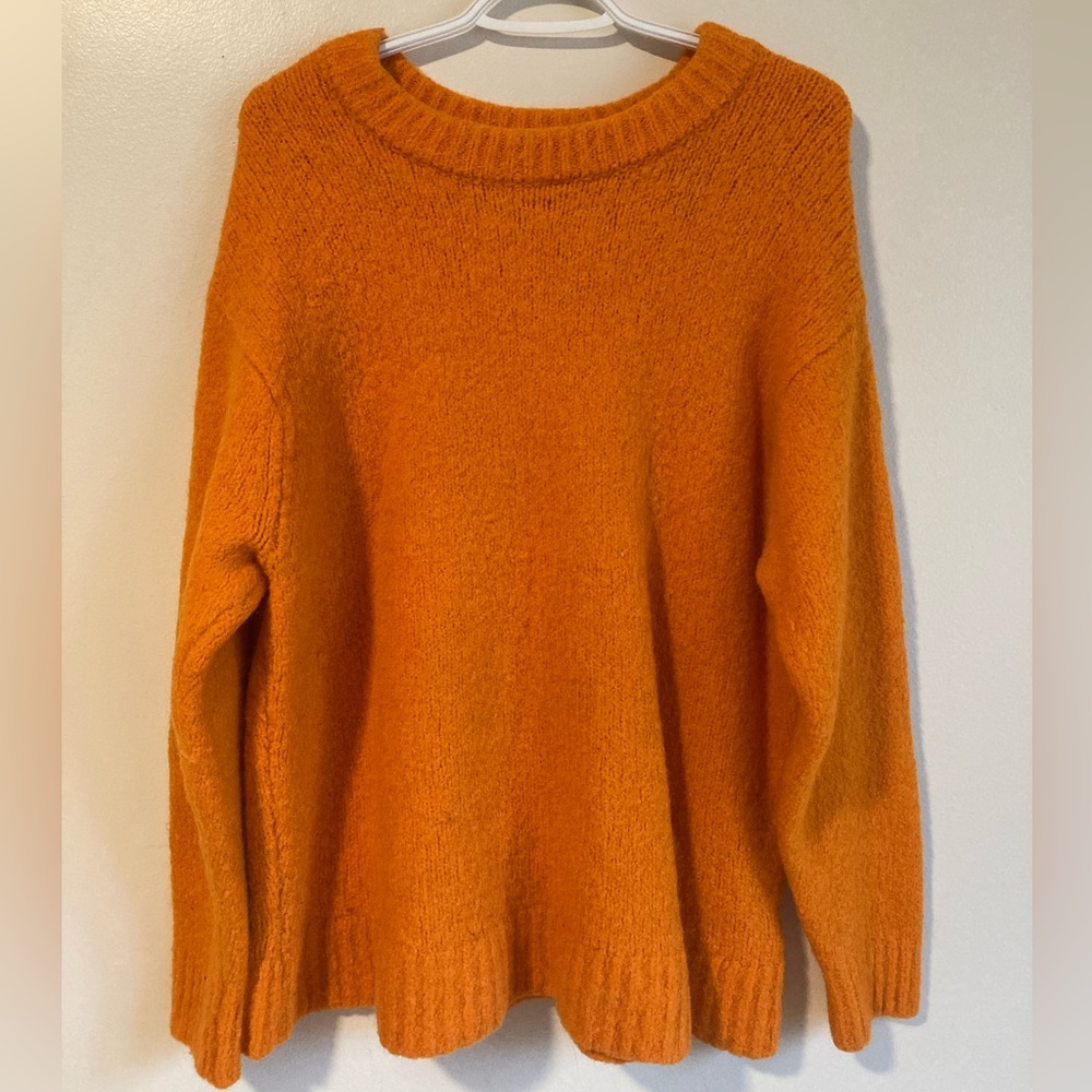 H&M Orange “Velma” Mixed Wool/Acrylic Sweater Women’s Large